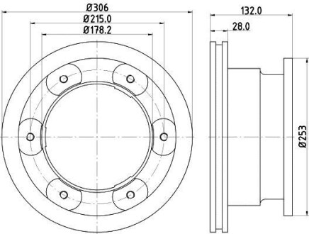 Тормозной диск задний вентилируемый HELLA 8DD 355 115-551