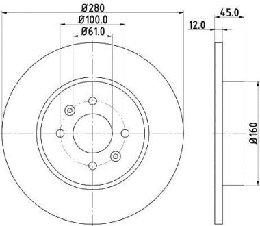 Тормозной диск задний невентилируемый HELLA 8DD 355 115-811