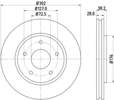 Тормозной диск передний вентилируемый HELLA 8DD 355 115-841