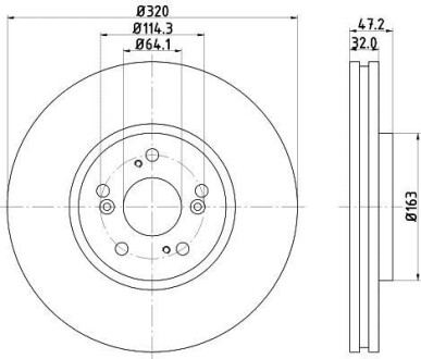 Тормозной диск передний вентилируемый HELLA 8DD 355 116-091