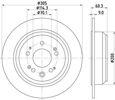 Тормозной диск задний невентилируемый HELLA 8DD 355 116-111