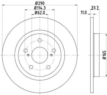 Тормозной диск задний невентилируемый HELLA 8DD 355 116-121