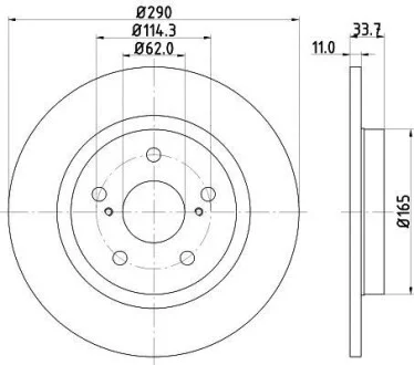 Тормозной диск задний невентилируемый HELLA 8DD 355 116-121