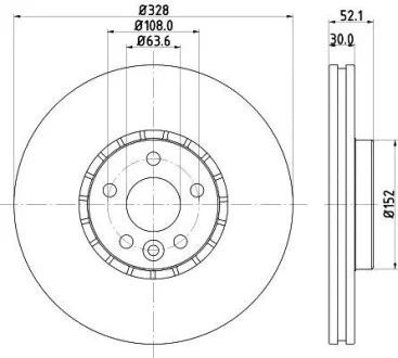 Тормозной диск передний вентилируемый HELLA 8DD 355 116-181