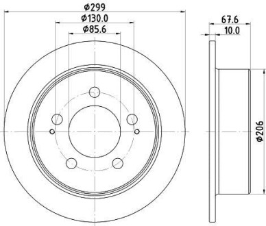 Тормозной диск задний невентилируемый HELLA 8DD 355 116-341