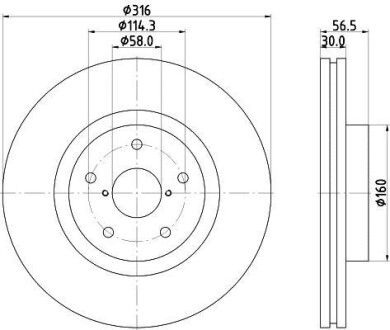 Тормозной диск передний вентилируемый HELLA 8DD 355 116-361