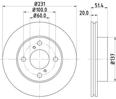 Тормозной диск передний вентилируемый HELLA 8DD 355 116-501