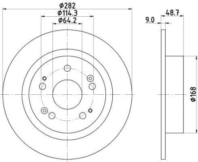 Тормозной диск задний невентилируемый HELLA 8DD 355 116-521