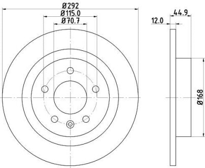 Тормозной диск задний невентилируемый HELLA 8DD 355 116-601