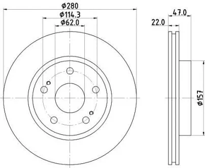 Тормозной диск передний вентилируемый HELLA 8DD 355 116-771