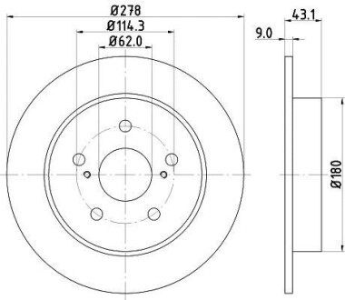 Тормозной диск задний невентилируемый HELLA 8DD 355 116-791