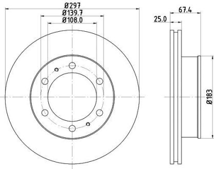 Тормозной диск передний вентилируемый HELLA 8DD 355 116-821