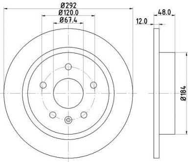 Тормозной диск задний невентилируемый HELLA 8DD 355 116-831