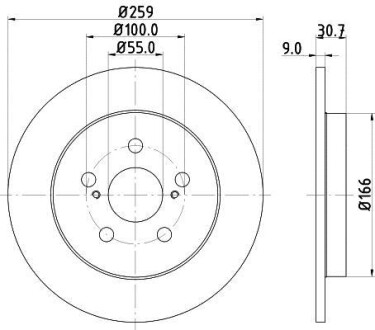 Тормозной диск задний невентилируемый HELLA 8DD 355 116-901