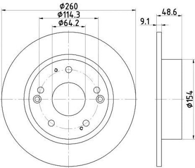 Тормозной диск задний невентилируемый HELLA 8DD 355 117-091