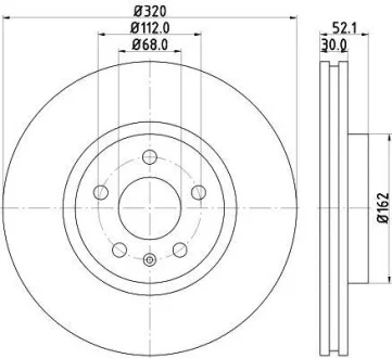 Тормозной диск передний вентилируемый HELLA 8DD 355 117-191