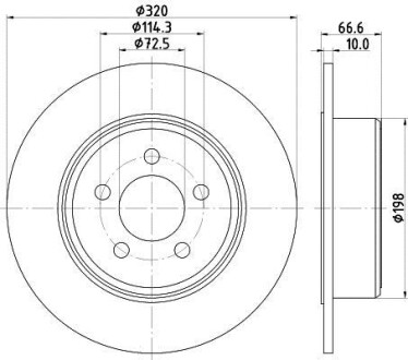 Тормозной диск задний невентилируемый HELLA 8DD 355 117-411