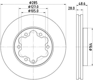 Тормозной диск передний вентилируемый HELLA 8DD 355 117-421