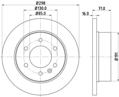 Тормозной диск задний невентилируемый HELLA 8DD 355 117-641