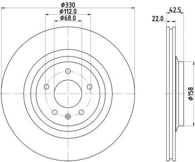 Тормозной диск задний вентилируемый HELLA 8DD 355 117-721