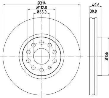 Тормозной диск передний вентилируемый HELLA 8DD 355 117-791