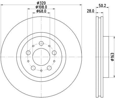 Тормозной диск задний вентилируемый HELLA 8DD 355 117-851