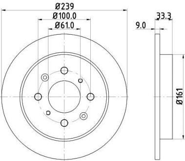 Тормозной диск задний невентилируемый HELLA 8DD 355 117-871