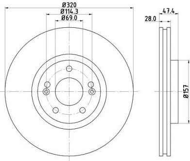 Тормозной диск передний вентилируемый HELLA 8DD 355 117-971