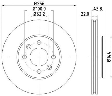 Тормозной диск передний вентилируемый HELLA 8DD 355 117-981