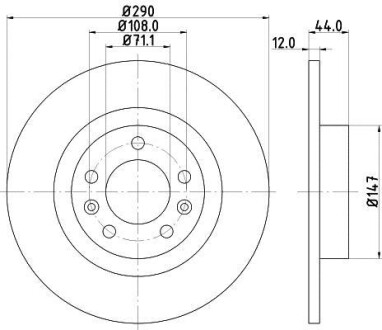 Диск тормозной HELLA 8DD 355 117-991