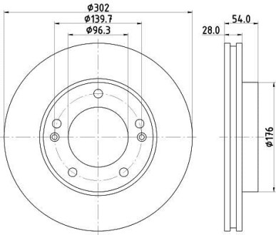 Тормозной диск передний вентилируемый HELLA 8DD 355 118-081