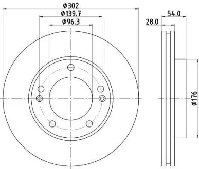 Тормозной диск передний вентилируемый HELLA 8DD 355 118-081