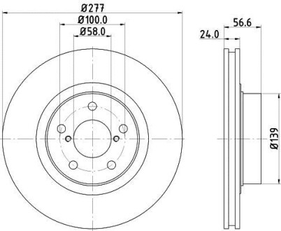 Тормозной диск передний вентилируемый HELLA 8DD 355 118-101