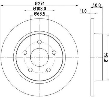 Тормозной диск задний невентилируемый HELLA 8DD 355 118-221