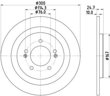 Тормозной диск задний невентилируемый HELLA 8DD 355 118-241