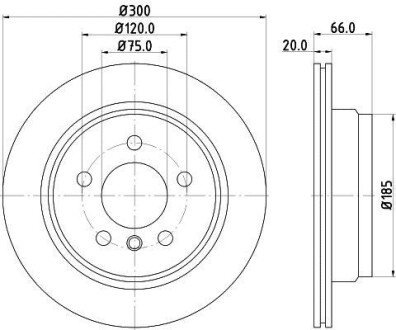 Тормозной диск задний вентилируемый HELLA 8DD 355 118-271