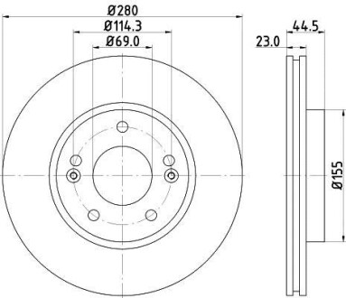 Тормозной диск передний вентилируемый HELLA 8DD 355 118-371