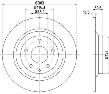 Тормозной диск задний невентилируемый HELLA 8DD 355 118-541