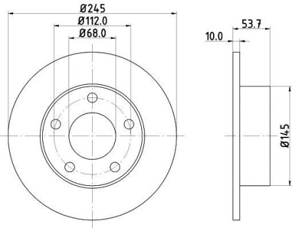 Тормозной диск задний невентилируемый HELLA 8DD 355 118-581