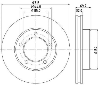 Диск тормозной HELLA 8DD 355 118-591