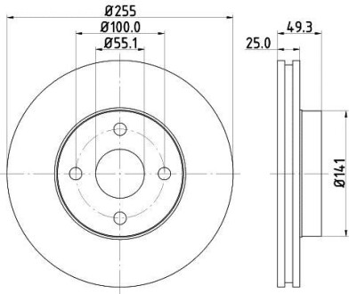 Тормозной диск передний вентилируемый HELLA 8DD 355 118-621