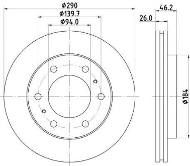 Тормозной диск передний вентилируемый HELLA 8DD 355 118-631