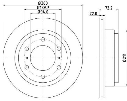 Тормозной диск задний вентилируемый HELLA 8DD 355 118-651