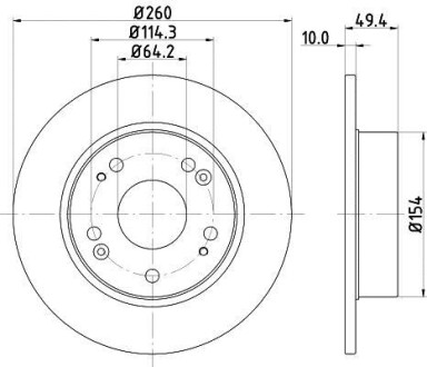 Тормозной диск задний невентилируемый HELLA 8DD 355 118-731