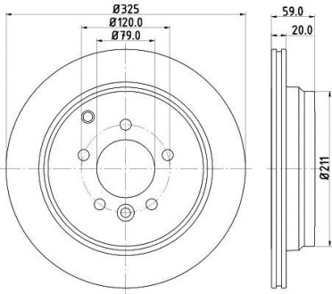 Тормозной диск задний вентилируемый HELLA 8DD 355 118-771