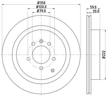 Тормозной диск задний вентилируемый HELLA 8DD 355 118-781