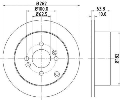 Тормозной диск задний невентилируемый HELLA 8DD 355 118-851