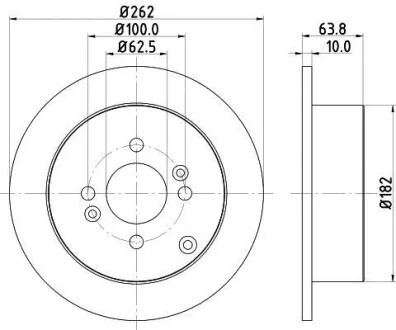 Тормозной диск задний невентилируемый HELLA 8DD 355 118-851