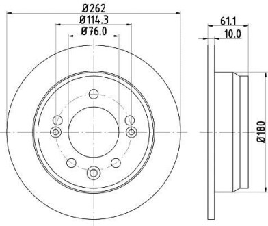 Тормозной диск задний невентилируемый HELLA 8DD 355 118-861