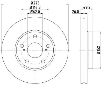 Тормозной диск передний вентилируемый HELLA 8DD 355 118-951